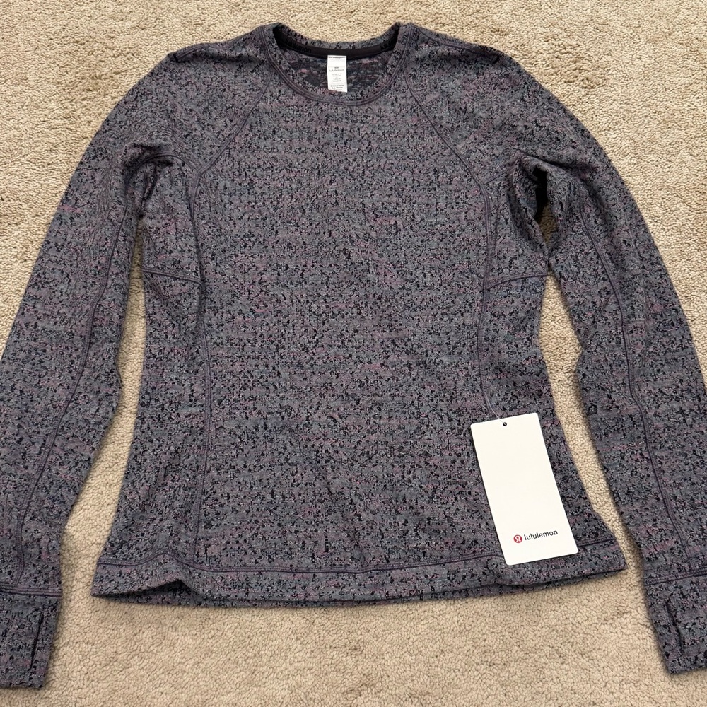 NWT Lululemon Runderful Long Sleeve Size 6 NWBE Neon Tweed Jacquard